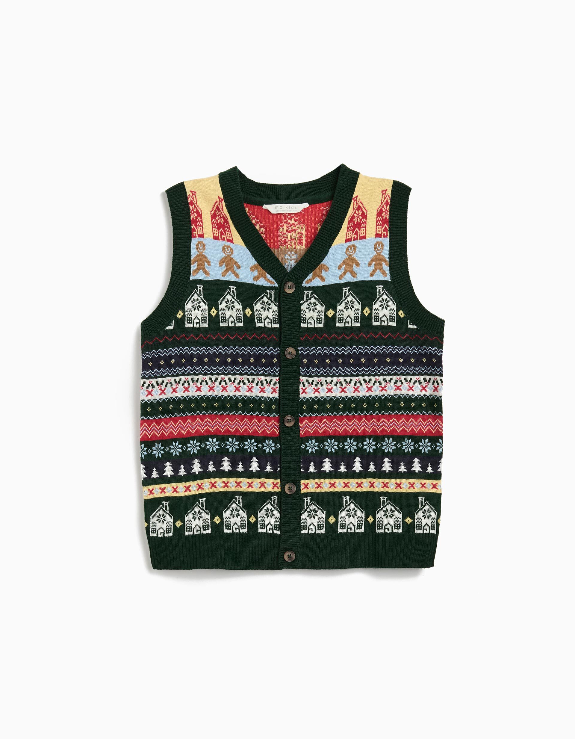 Comprar Online Colete Malha Natal, Menino, Verde Escuro