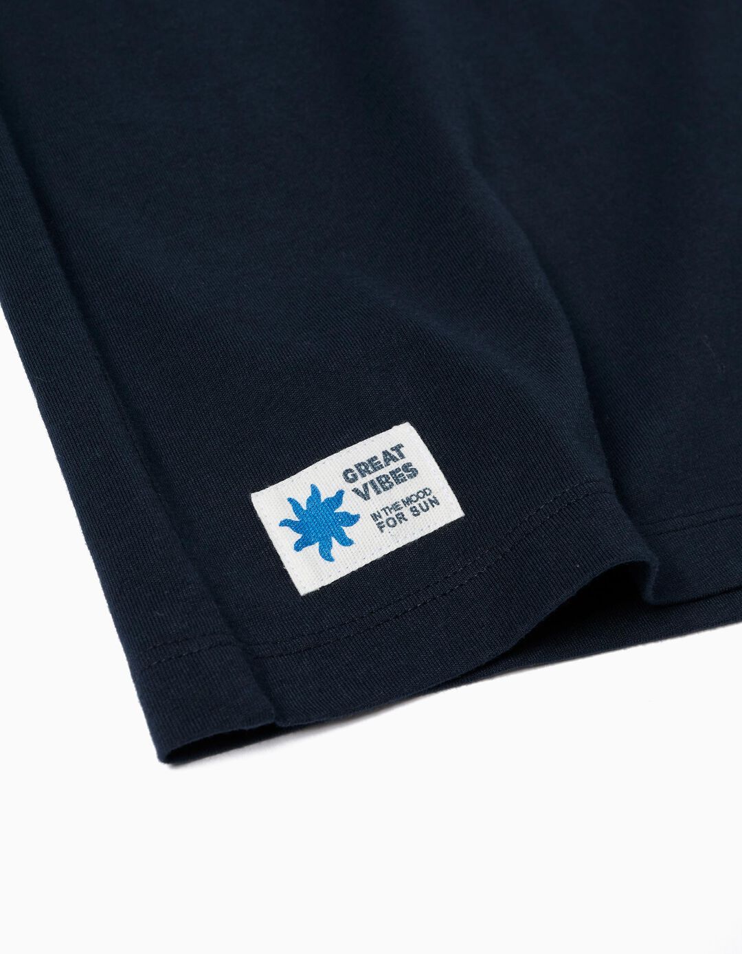 T-shirt Print, Menino, Azul Escuro 