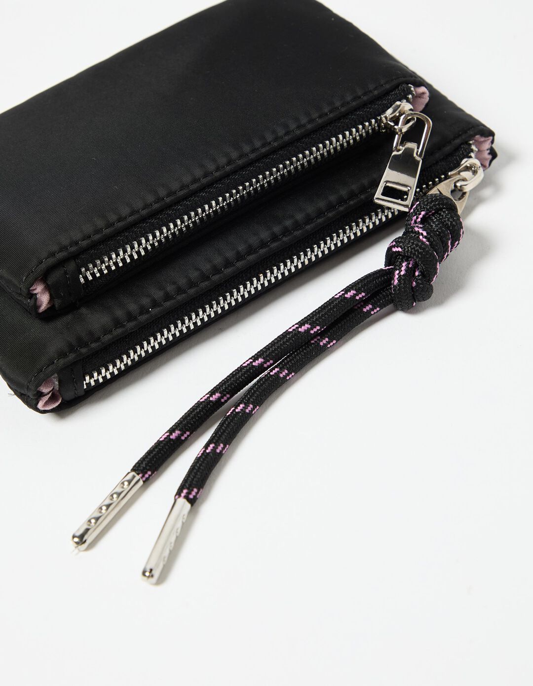 Carteira com Dois Bolsos, Mulher, Preto 