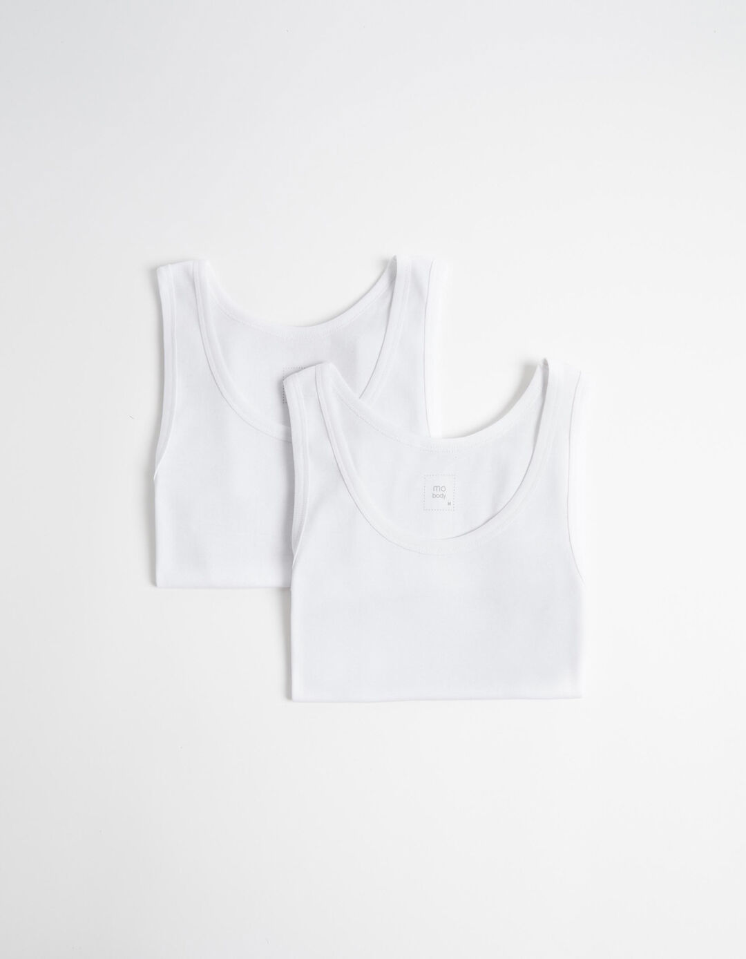 2 Sleeveless Undershirts Pack, Men, White