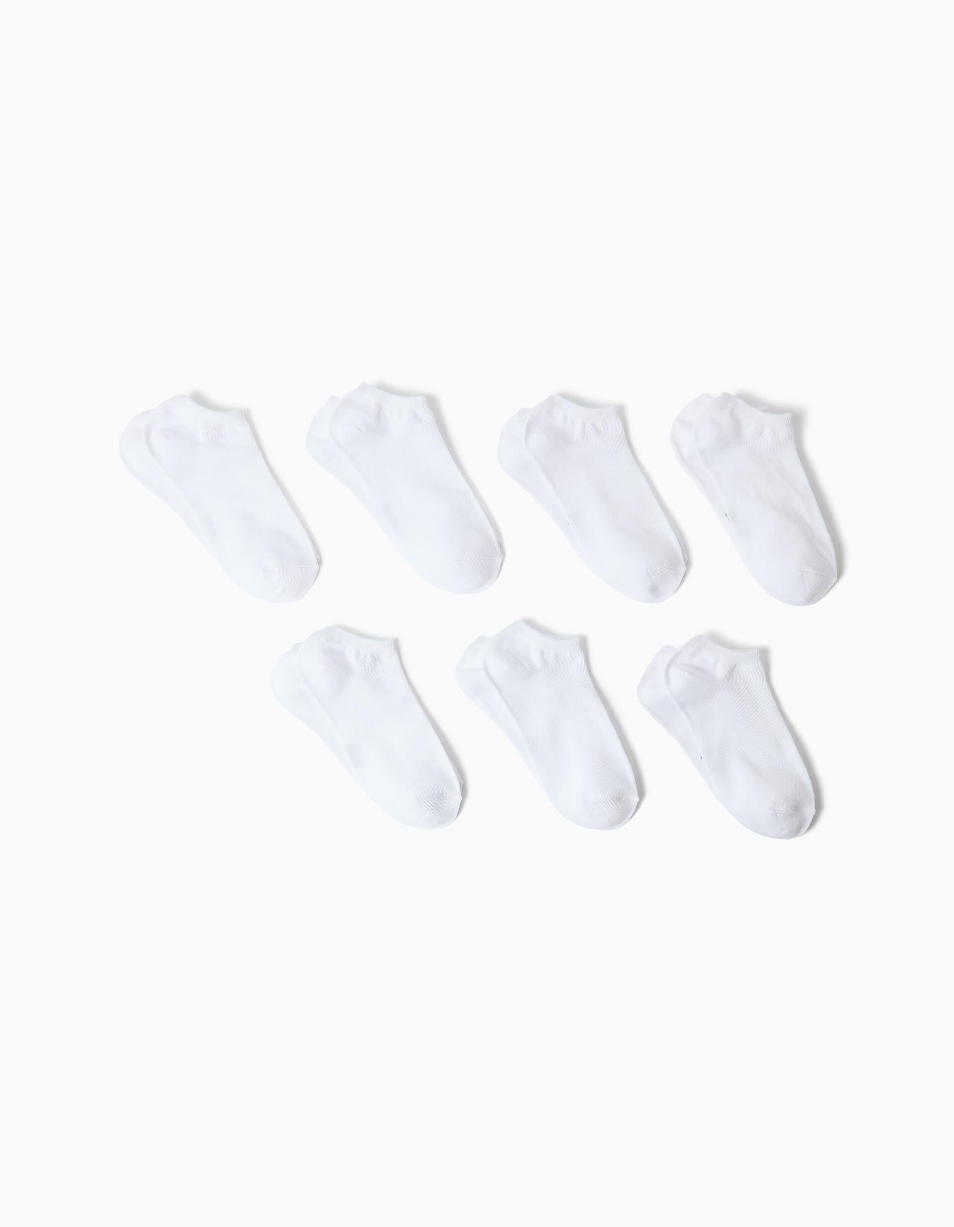 Comprar Online Pack 7 Pares de Meias Tornozelo, Crian&ccedil;a, Branco