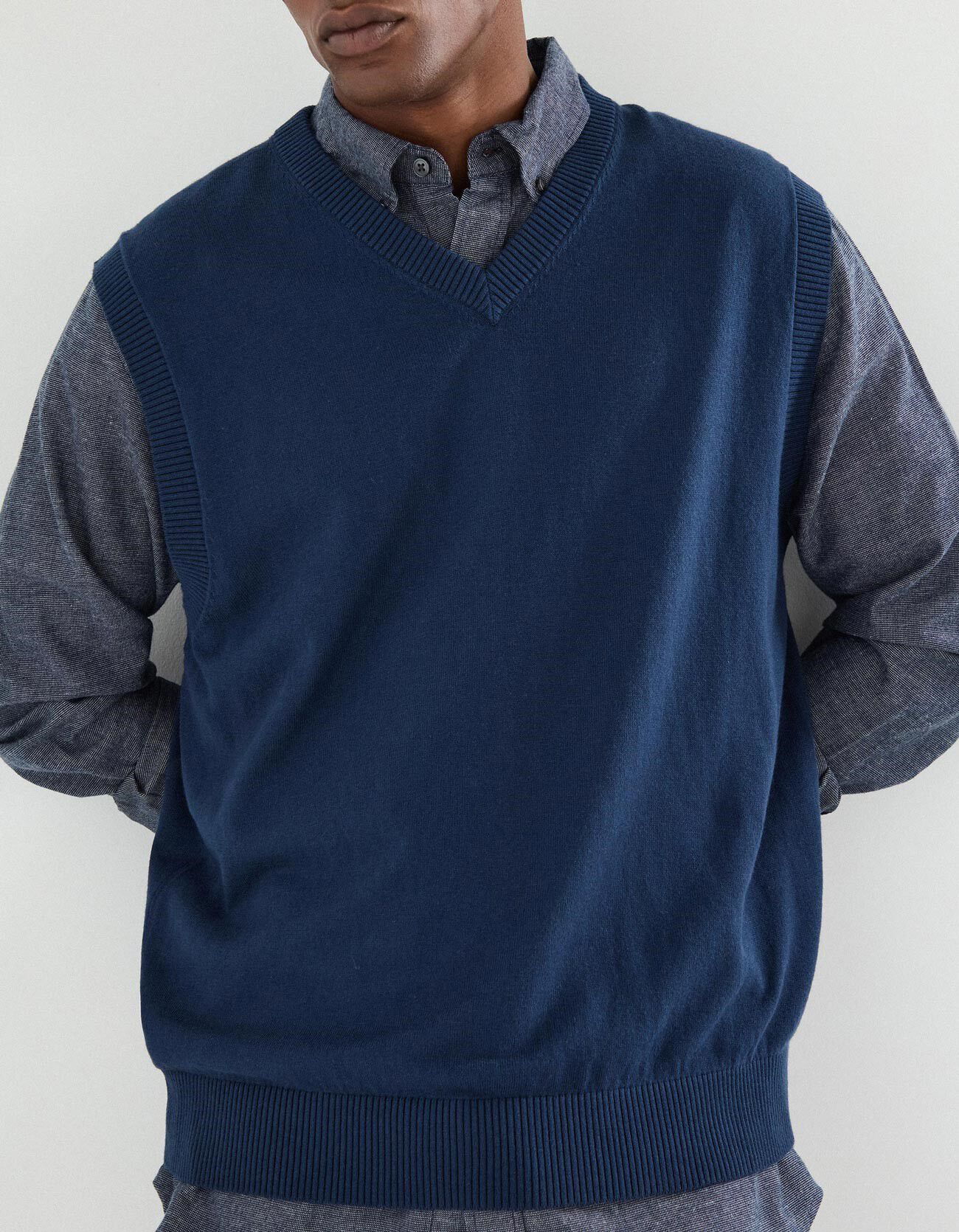 Comprar Online Colete com Caxemira, Homem, Azul Escuro