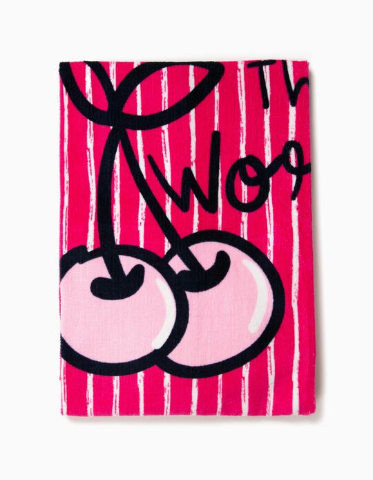 Toalha de Praia para Menina 'Cherries', Rosa