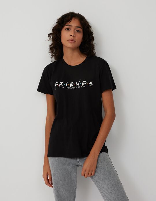 T-shirt 'Friends', Mulher, Preto