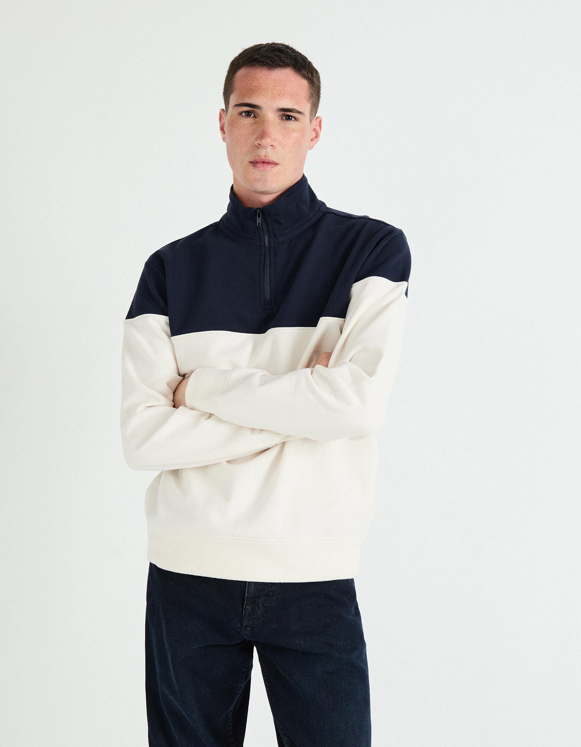 Comprar Online Sweatshirt com Fecho, Homem, Bege Claro 