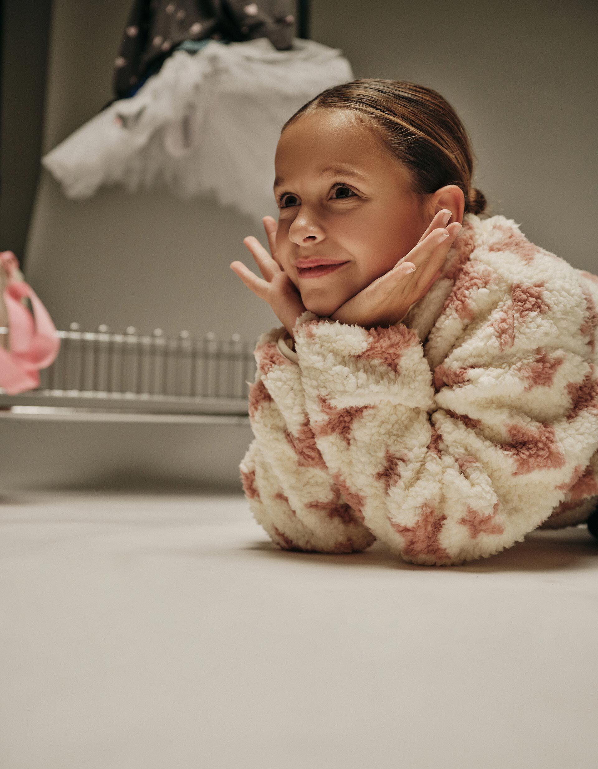 Comprar Online Casaco Sherpa, Menina, Bege Claro 