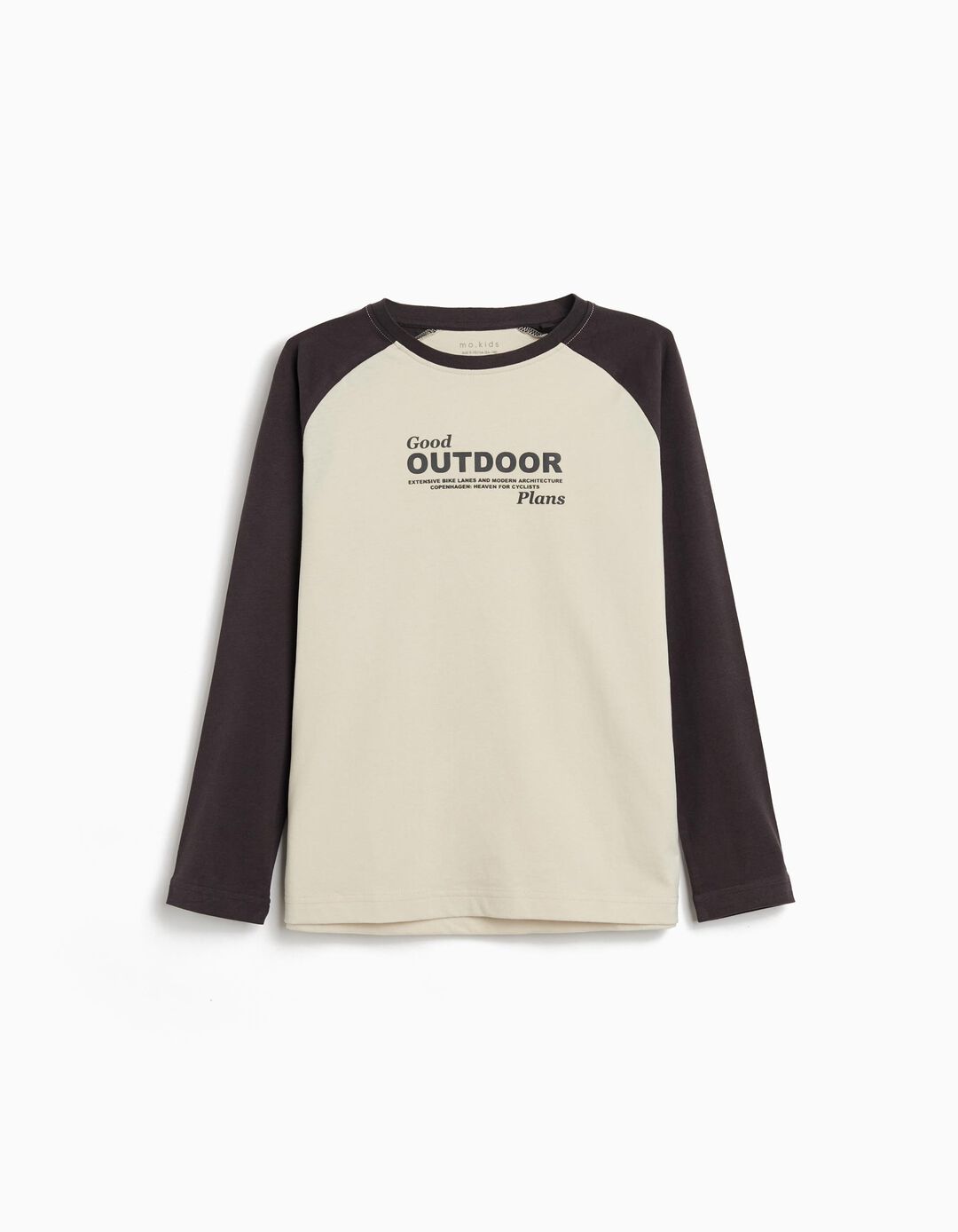 T-shirt Manga Comprida Estampado, Menino, Cinzento Escuro