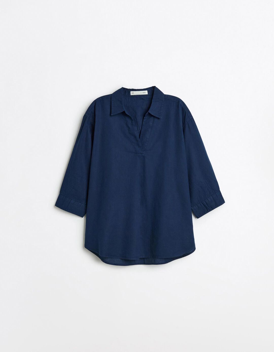 Blusa com Linho, Mulher, Azul Escuro