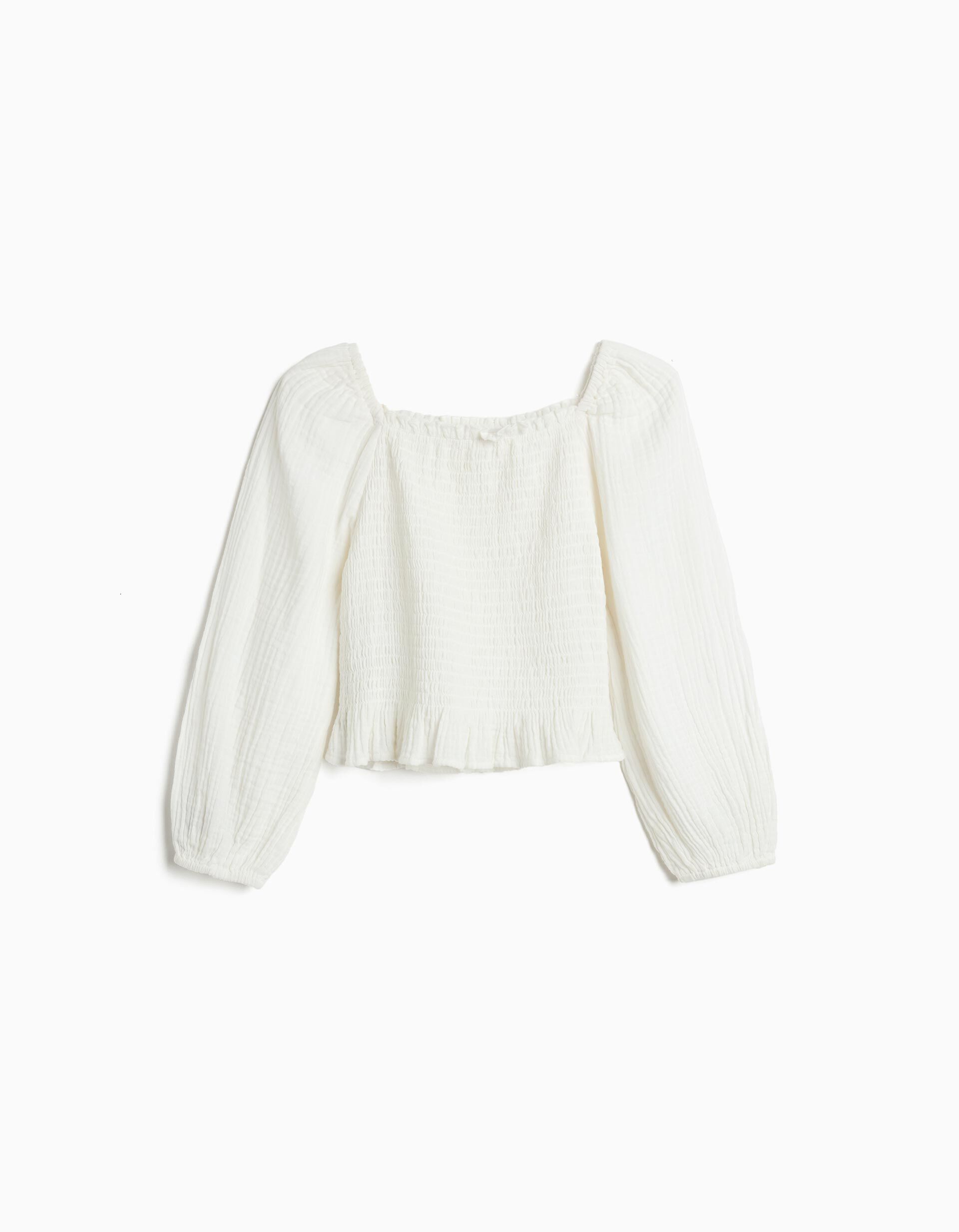 Comprar Online Blusa de Manga Comprida, Menina, Branco