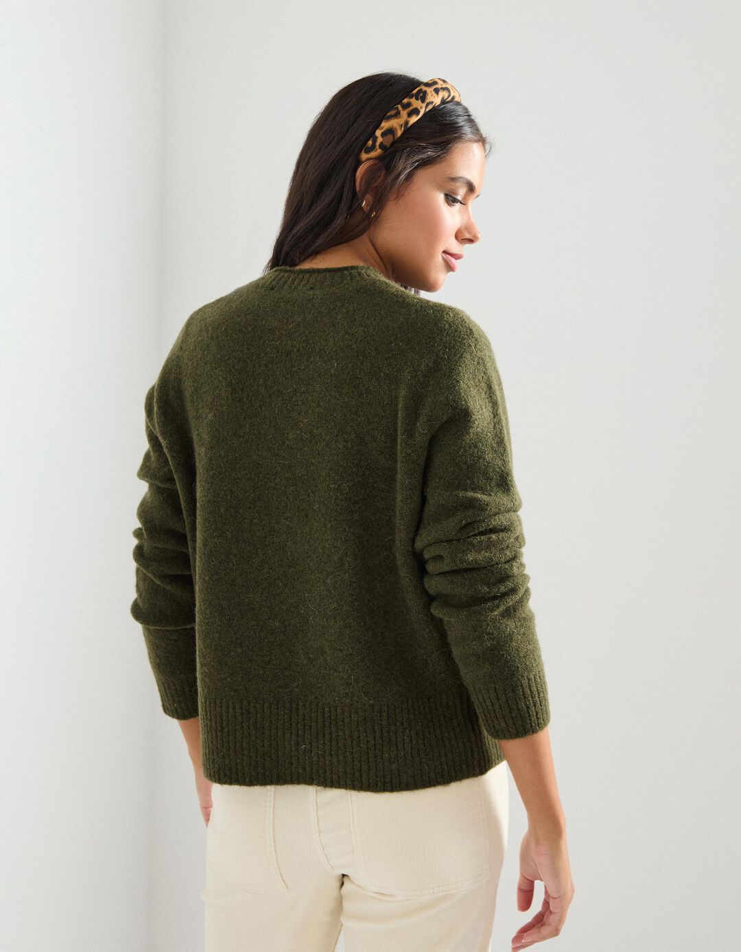 Camisola de Malha, Mulher, Verde Escuro