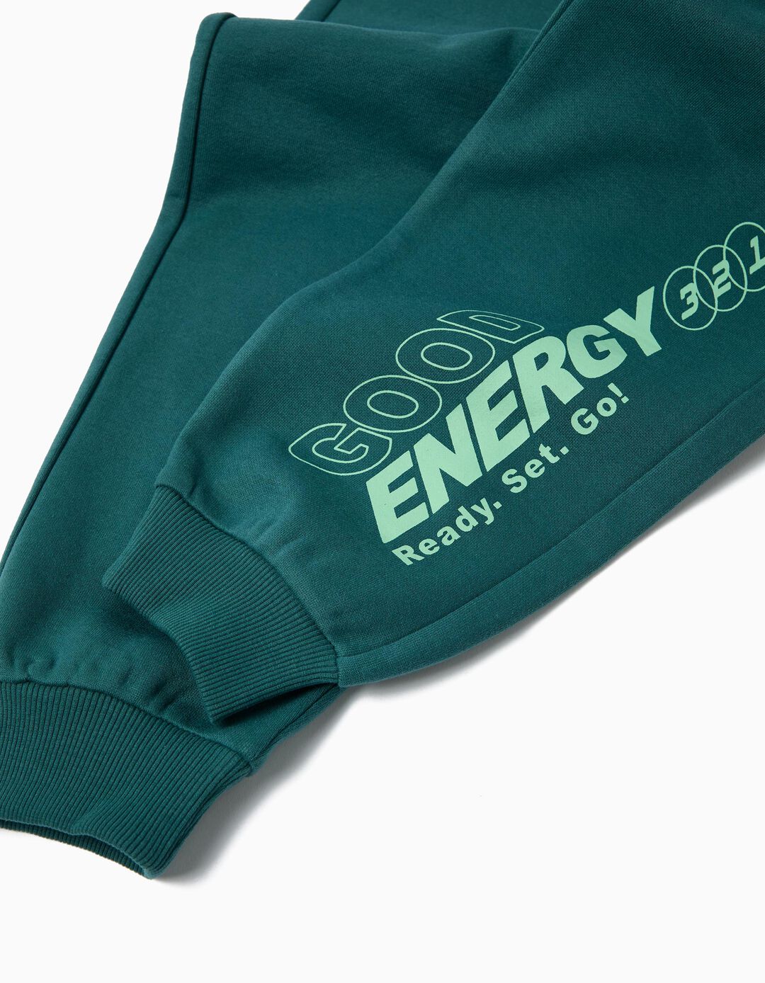 Cal&ccedil;as Jogging de Felpa, Menino, Verde Escuro