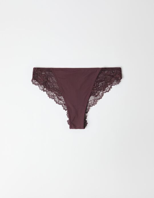 Comprar Online Cuecas Brasileiras com Renda, Mulher, Vermelho Escuro