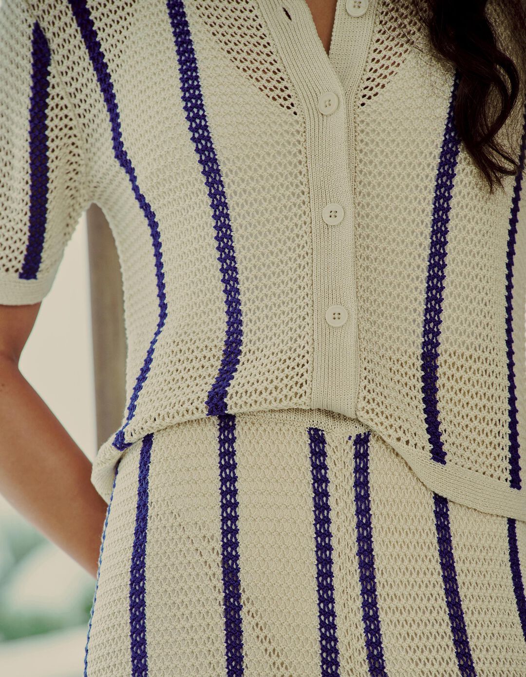 Camisa Malha Tricotada, Mulher, Azul