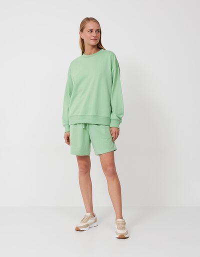 Fleece Shorts, Women, Light Green