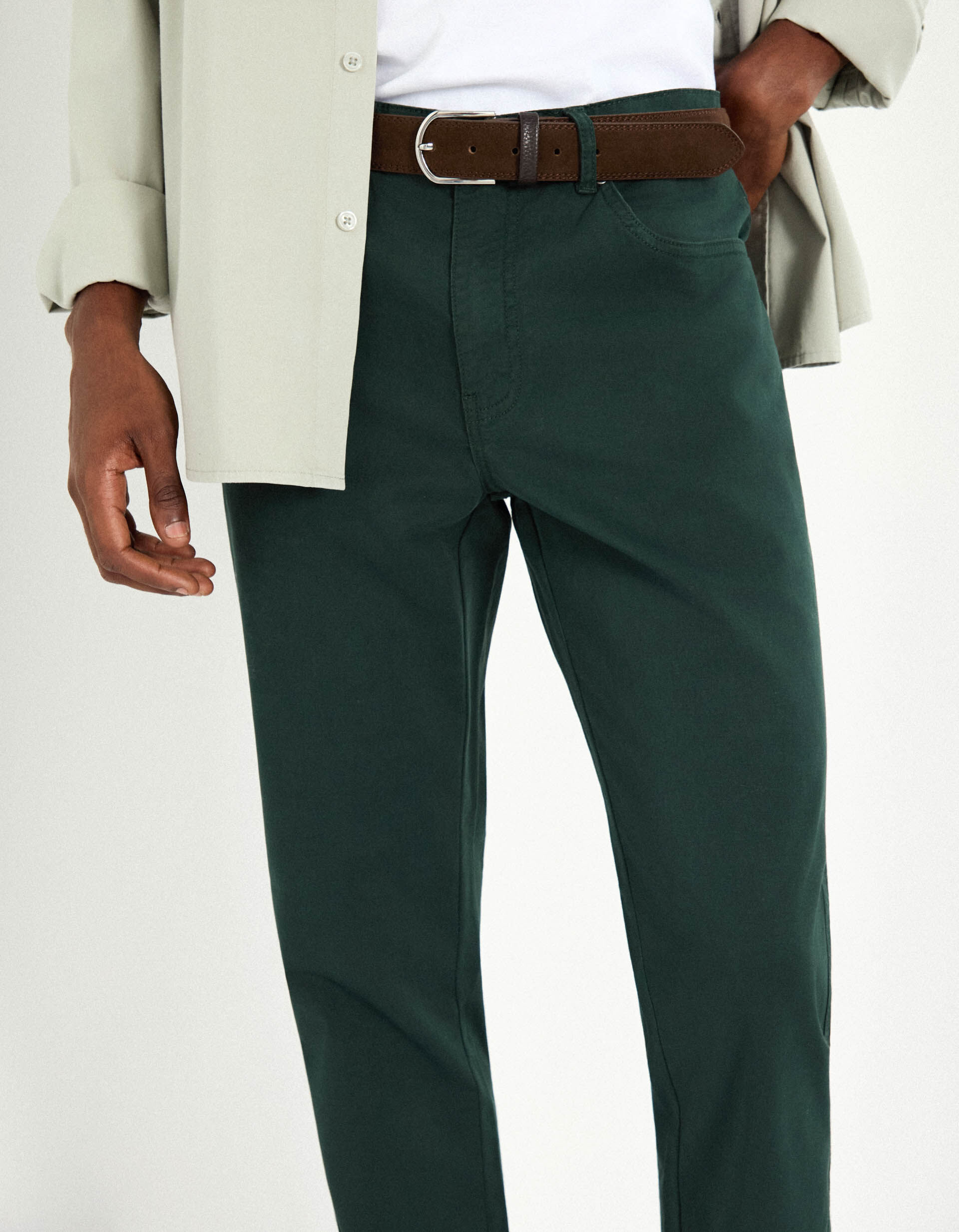 Comprar Online Cal&ccedil;as 'Slim Fit', Homem, Verde Escuro