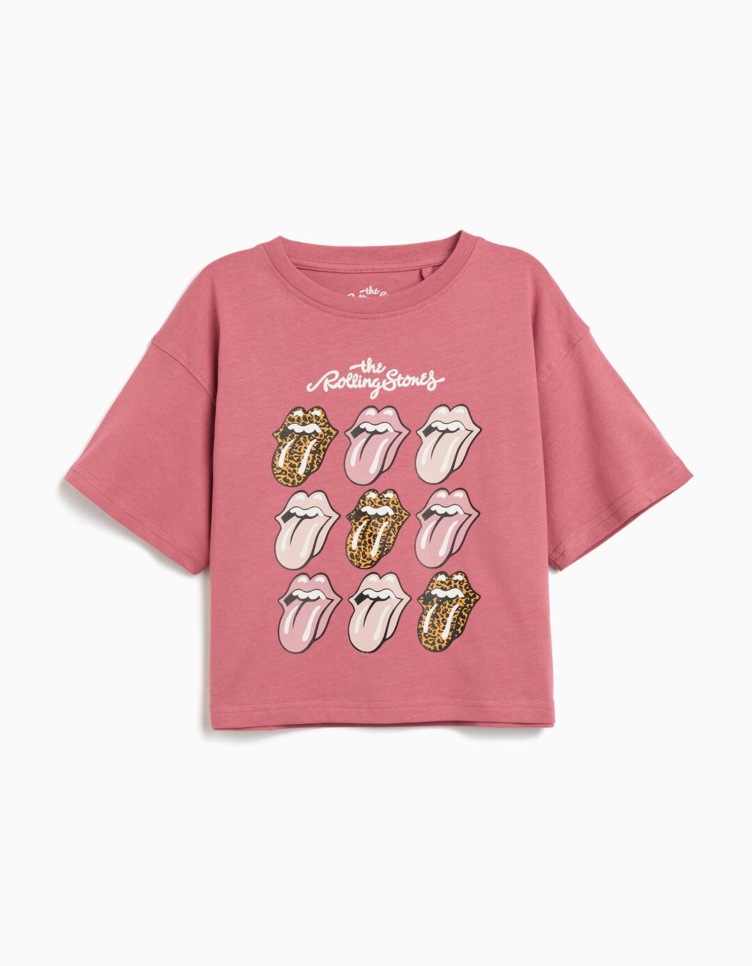 T-shirt 'The Rolling Stones', Menina, Rosa Escuro