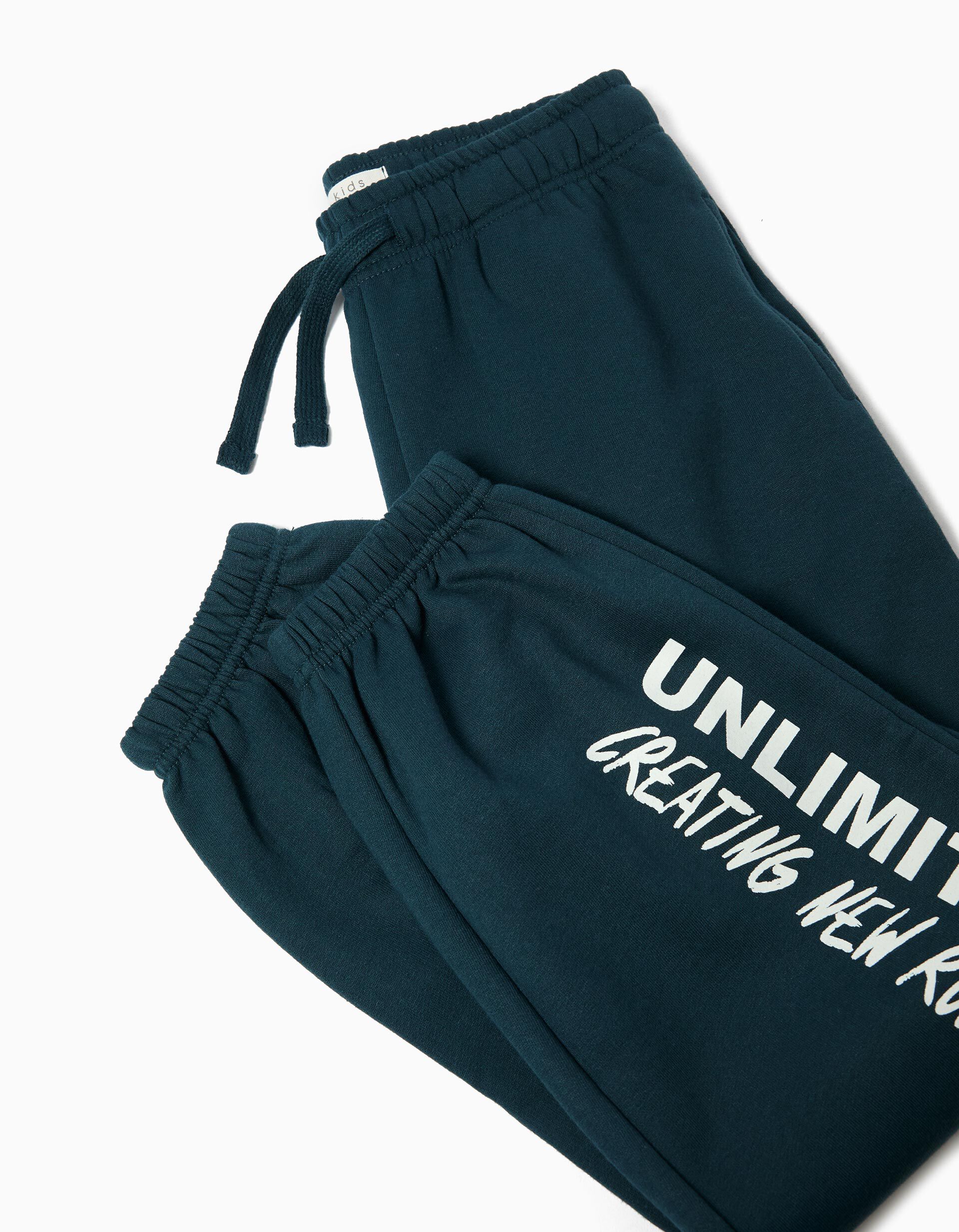 Comprar Online Cal&ccedil;as Jogging de Felpa, Menino, Azul Escuro 