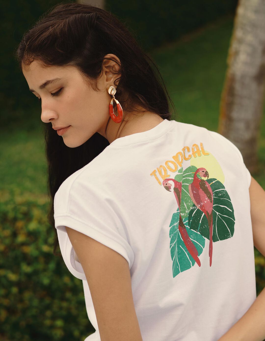 T-shirt Estampada, Mulher, Branco