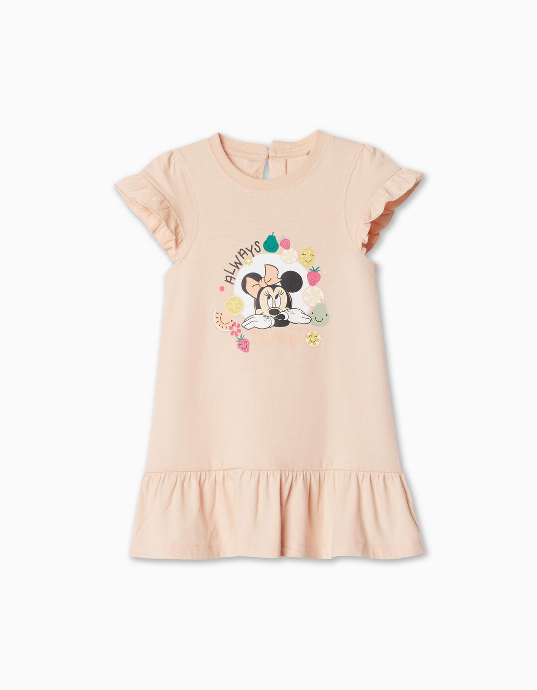 Vestido de Manga Curta 'Disney', Bebé Menina, Rosa Claro
