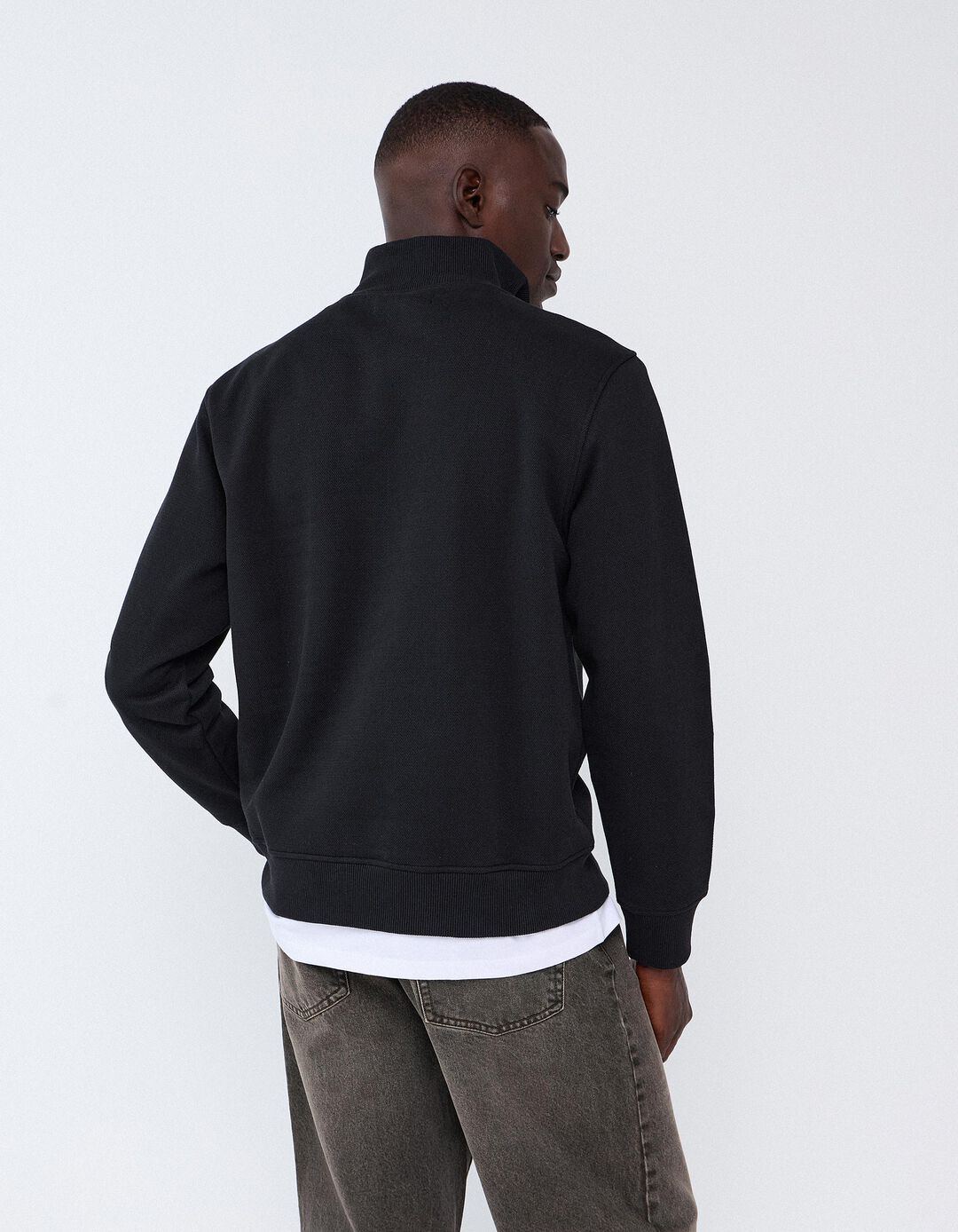 Sweatshirt De Gola Alta, Homem, Preto