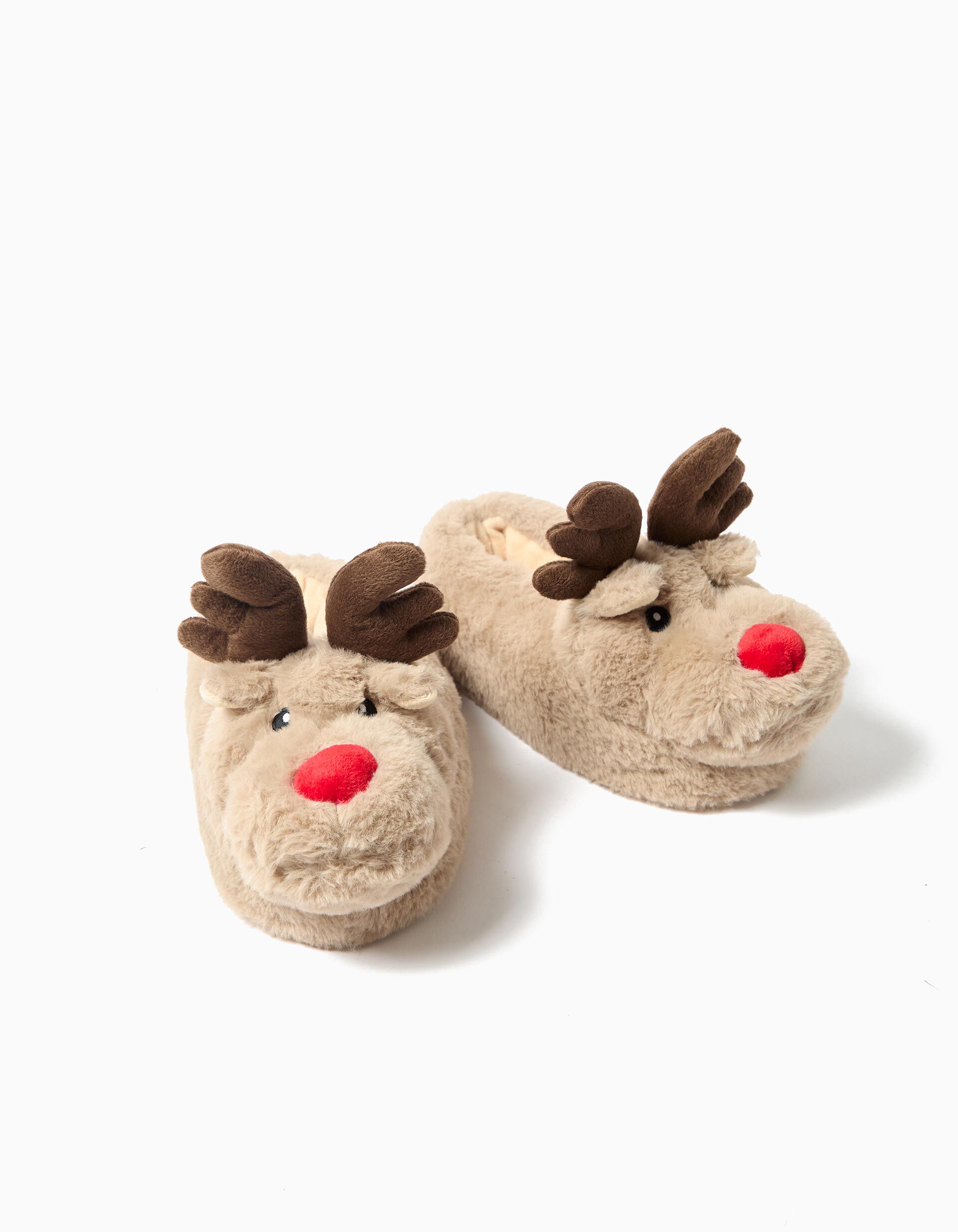Comprar Online Pantufas de Natal, Crian&ccedil;a, Bege