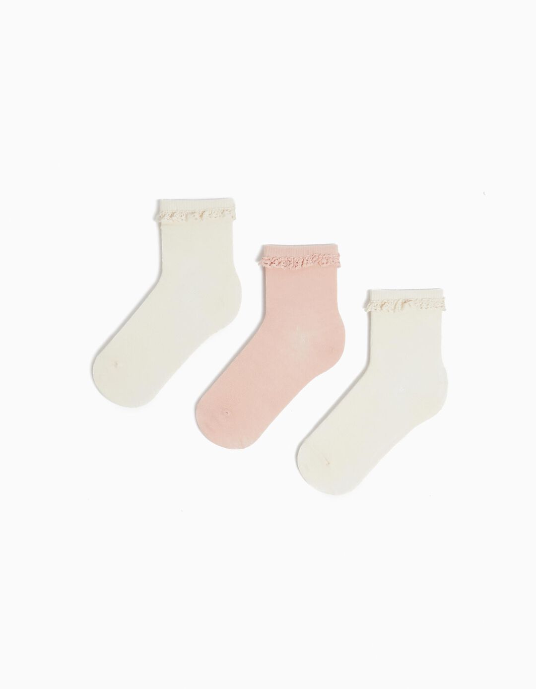 Pack 3 Pairs of Embroidered Socks, Girls, Multicolor