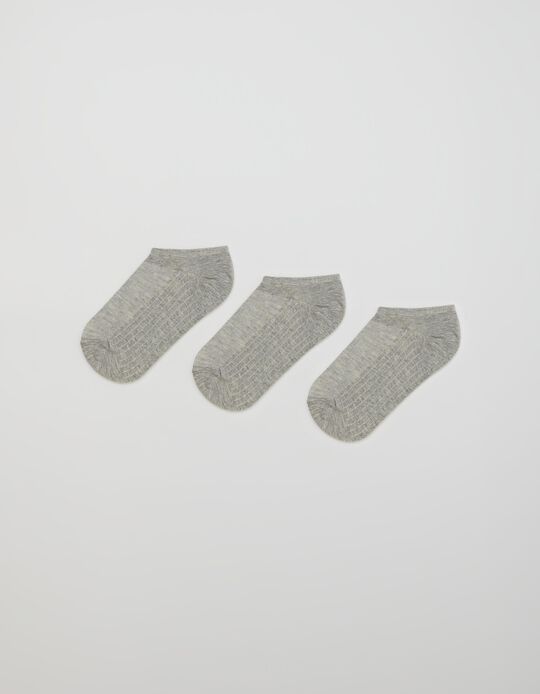 3 Pairs of Socks Pack, Men, Grey