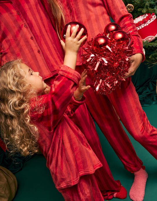 Comprar Online Pijama De Natal Aveludado, Menina, Vermelho Escuro