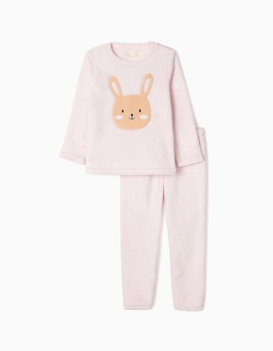 Coral Fleece Pyjamas for Girls 'Cute Bunny', Pink