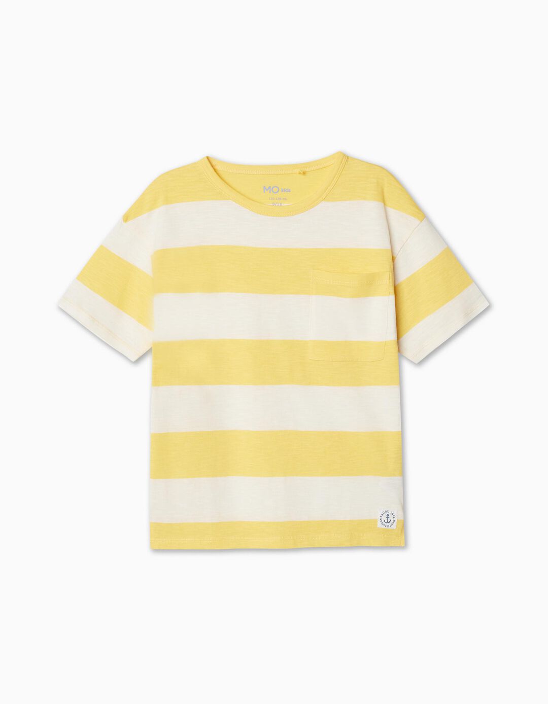 T-shirt Riscas, Menino, Amarelo