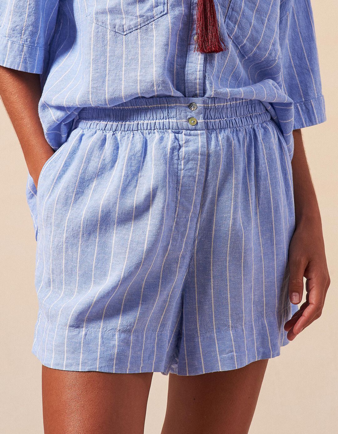 Cal&ccedil;&otilde;es com Linho, Mulher, Azul