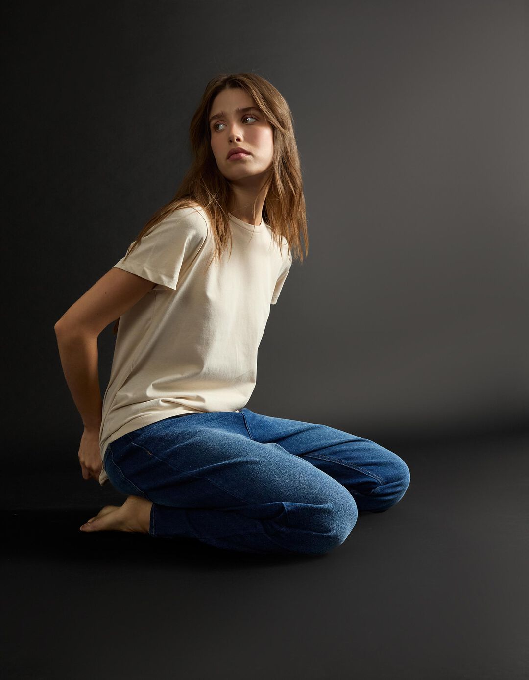 T-shirt, Mulher, Bege Claro
