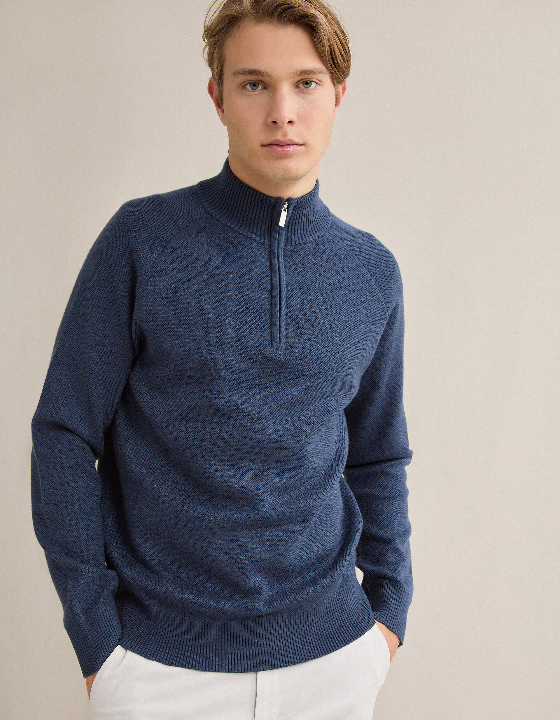 Comprar Online Camisola de Malha Waffle, Homem, Azul Escuro