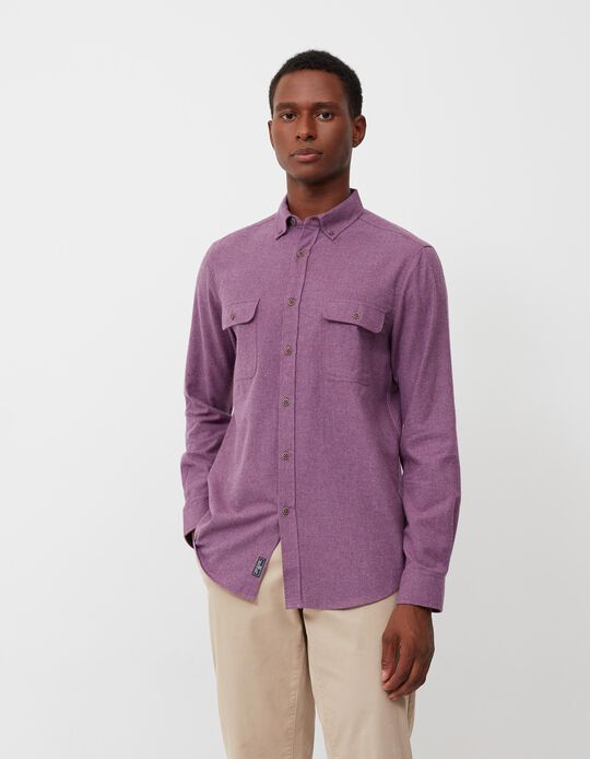 Two Pockets Shirt, Men, Purple