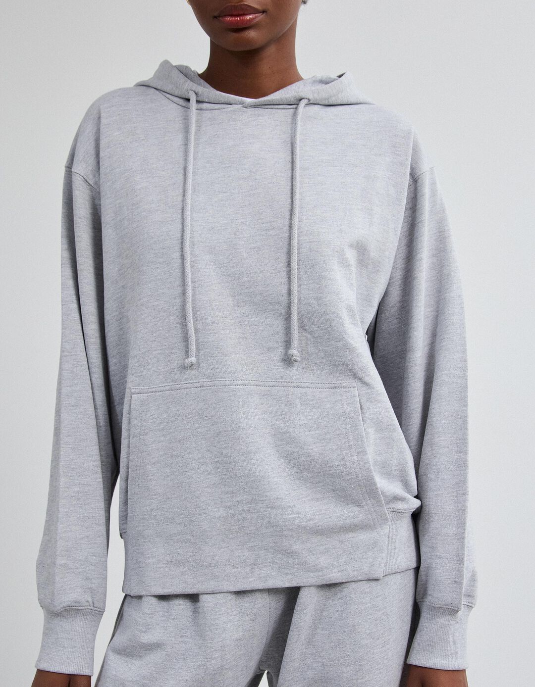 Sweatshirt Com Capuz, Mulher, Cinzento Claro