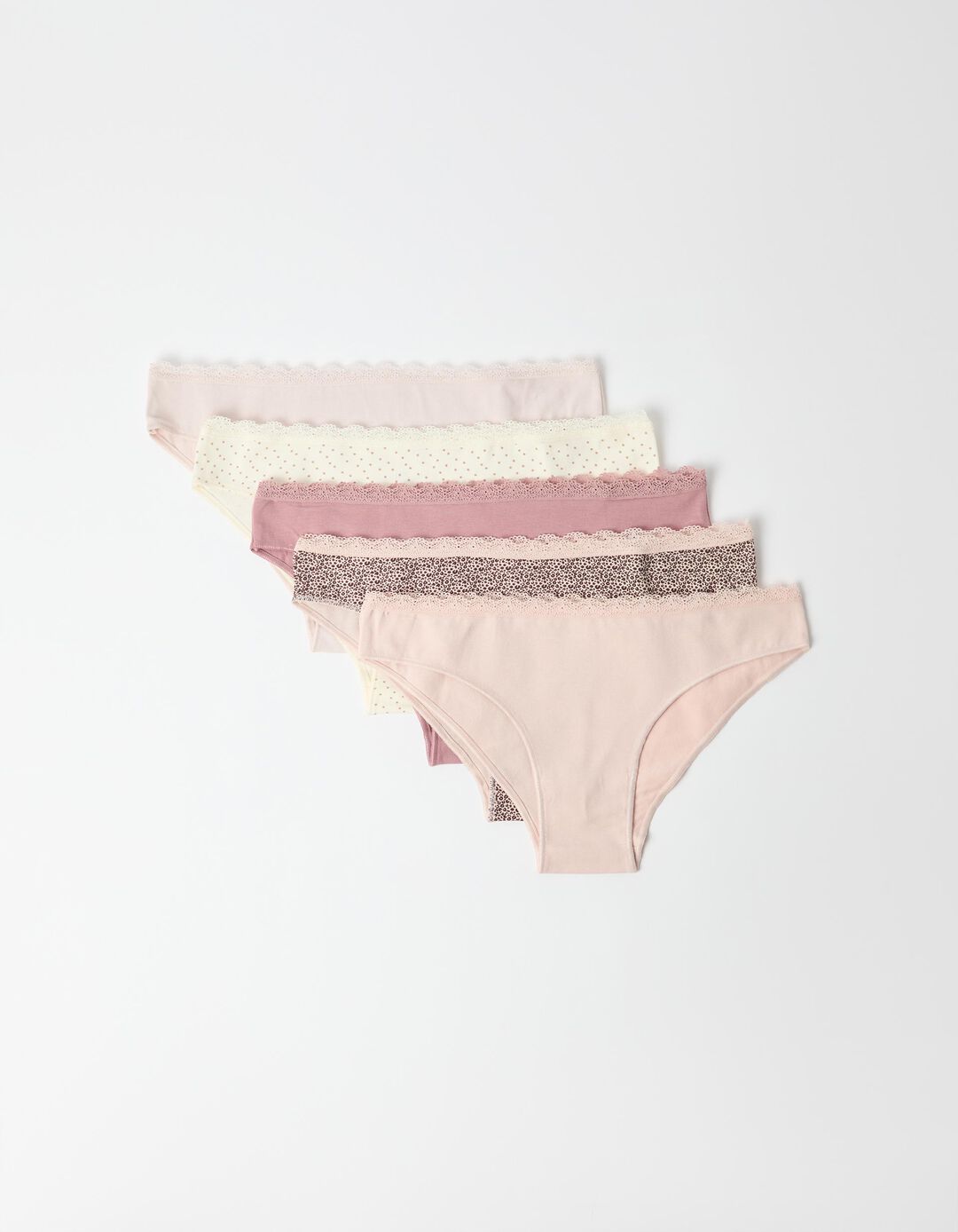 Pack 5 Cuecas Brief, Mulher, Rosa