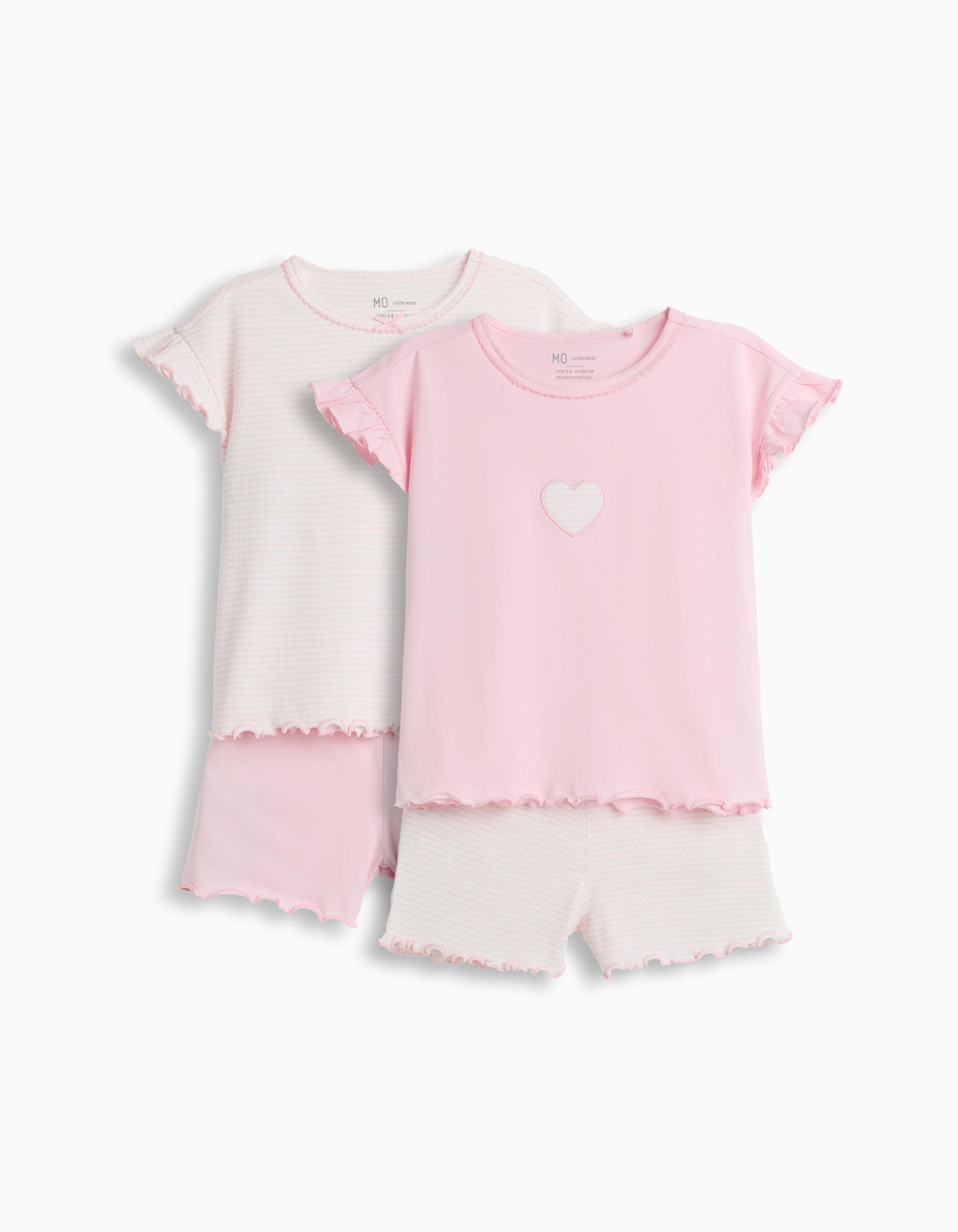 Pack 2 Pijamas Jersey, Menina, Rosa Claro