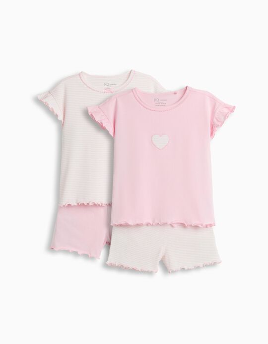 Comprar Online Pack 2 Pijamas Jersey, Menina, Rosa Claro