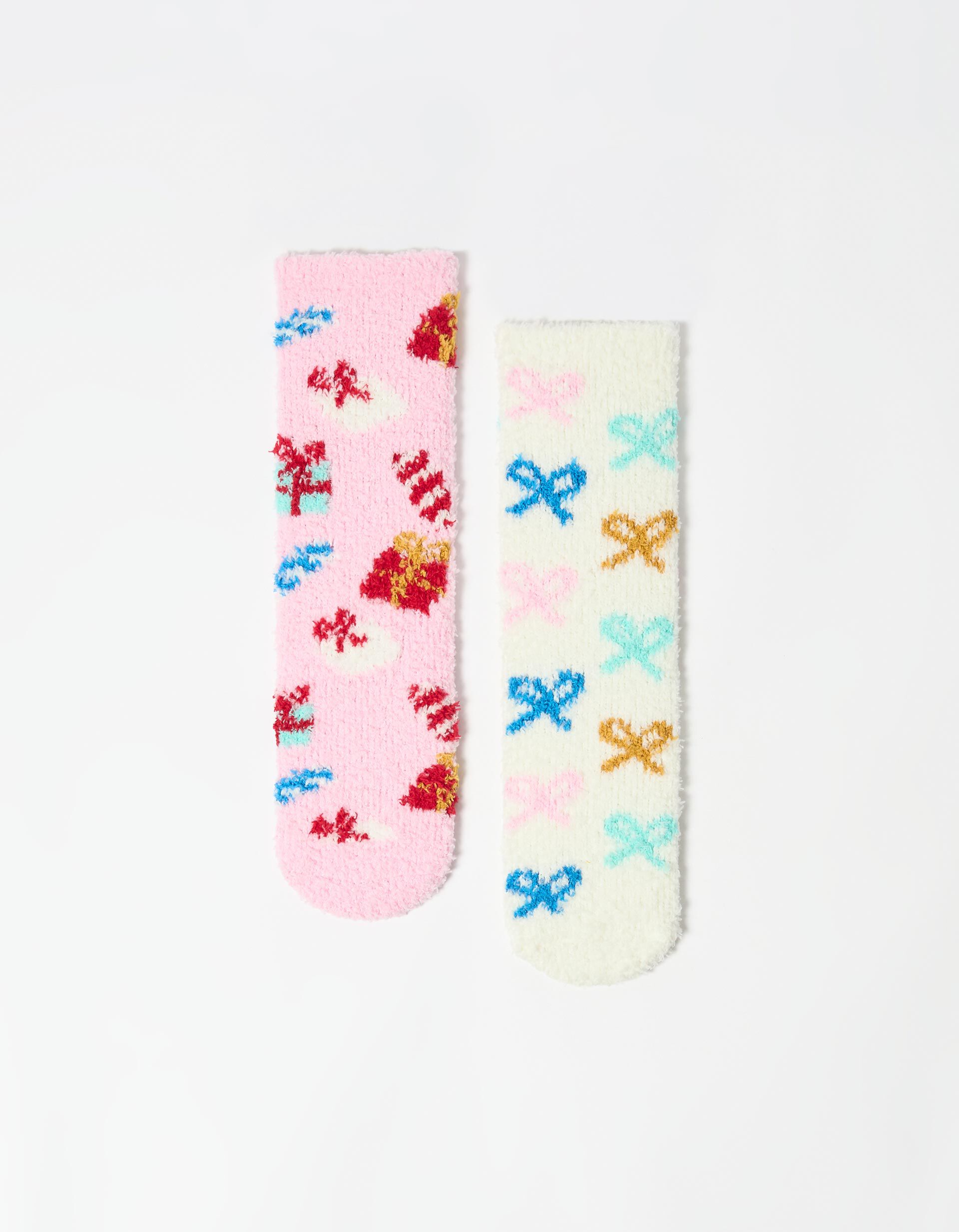 Comprar Online Pack 2 Pares de Meias de Natal, Menina, Rosa Claro