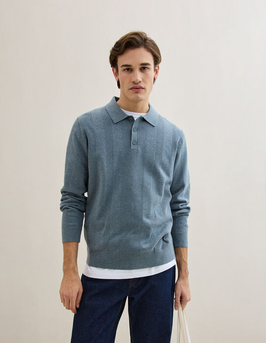 Comprar Online Polo de Malha, Homem, Azul