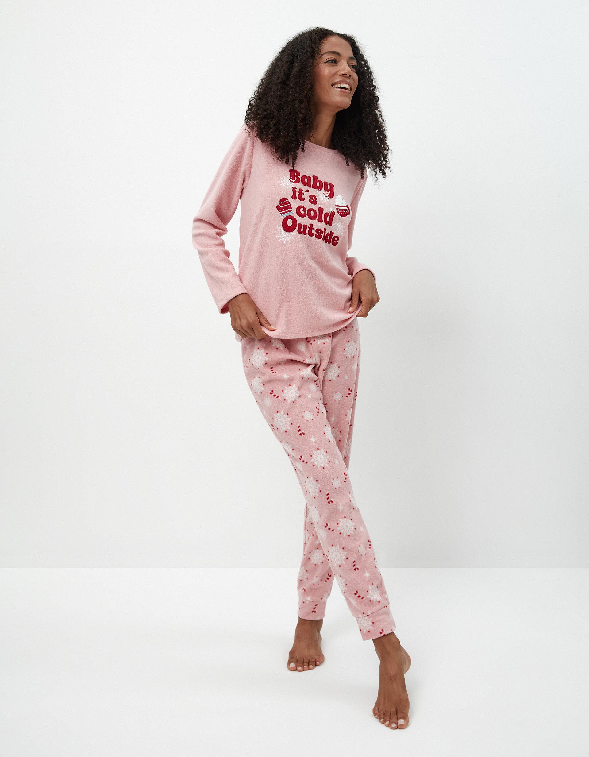 Pijama Polar Funny Mulher Rosa Claro MO Online