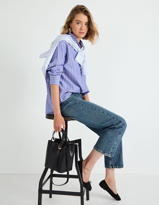 Comprar Online Camisa Riscas, Mulher, Azul Claro