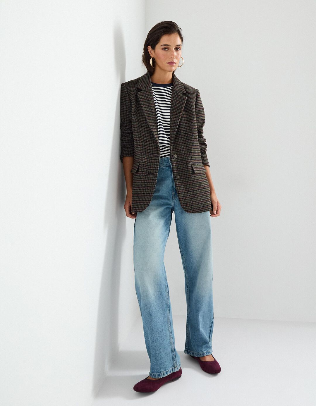 Calças de Ganga 'Relaxed Fit', Mulher, Azul 