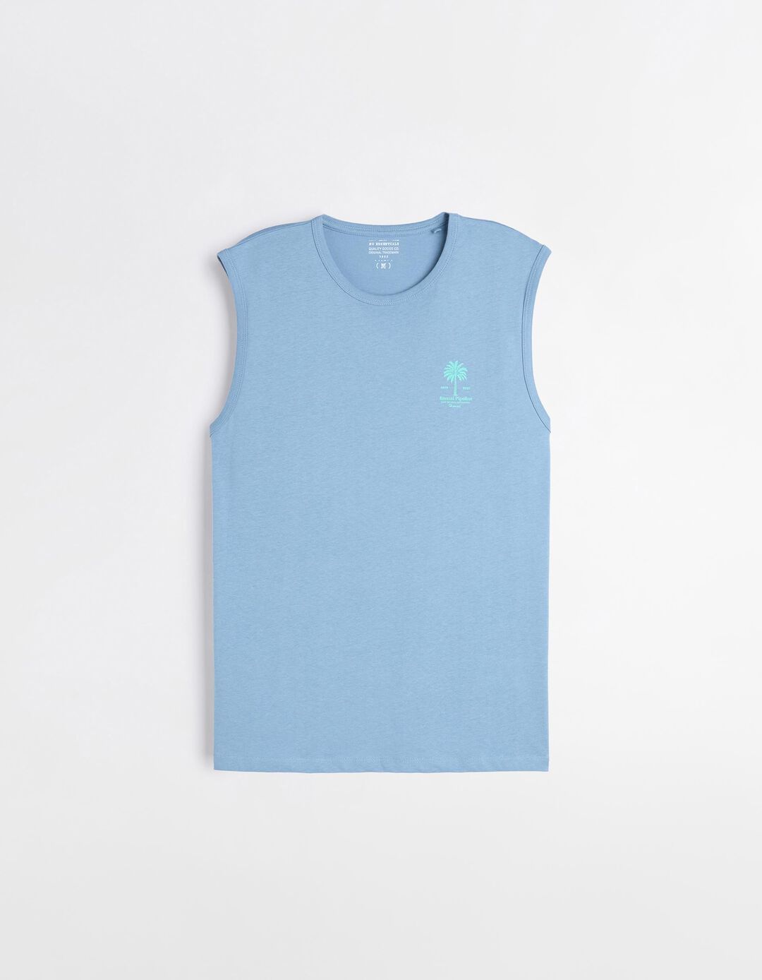T-shirt sem mangas, Homem, Azul