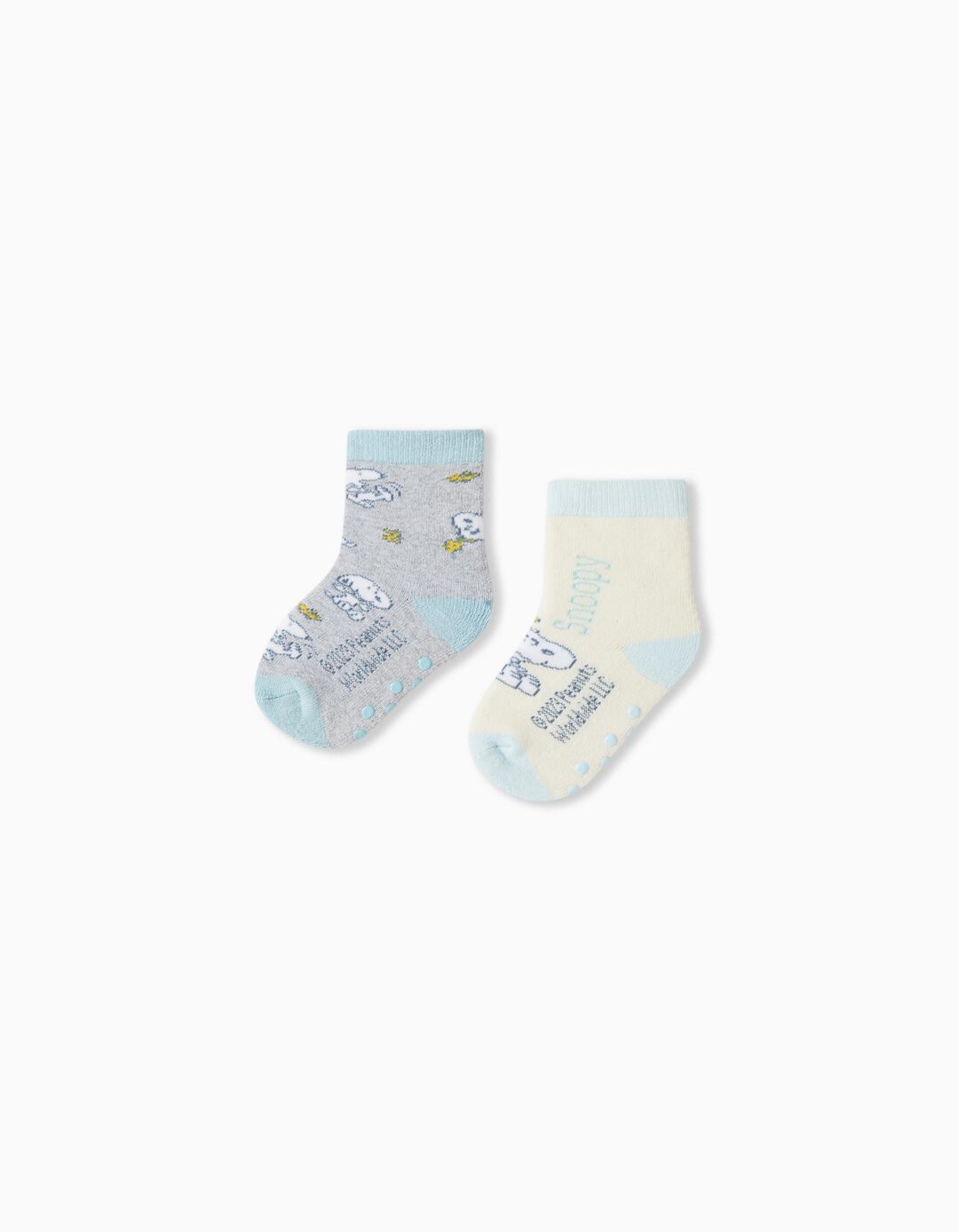 Pack 2 Pairs of 'Snoopy' Anti-Slip Socks, Baby Girl, Multicolor