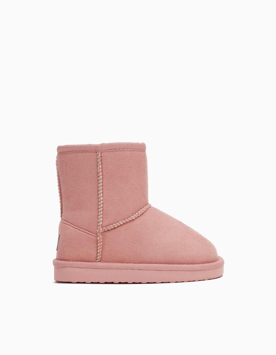 Fake Fur Boots, Baby Girls, Light Pink