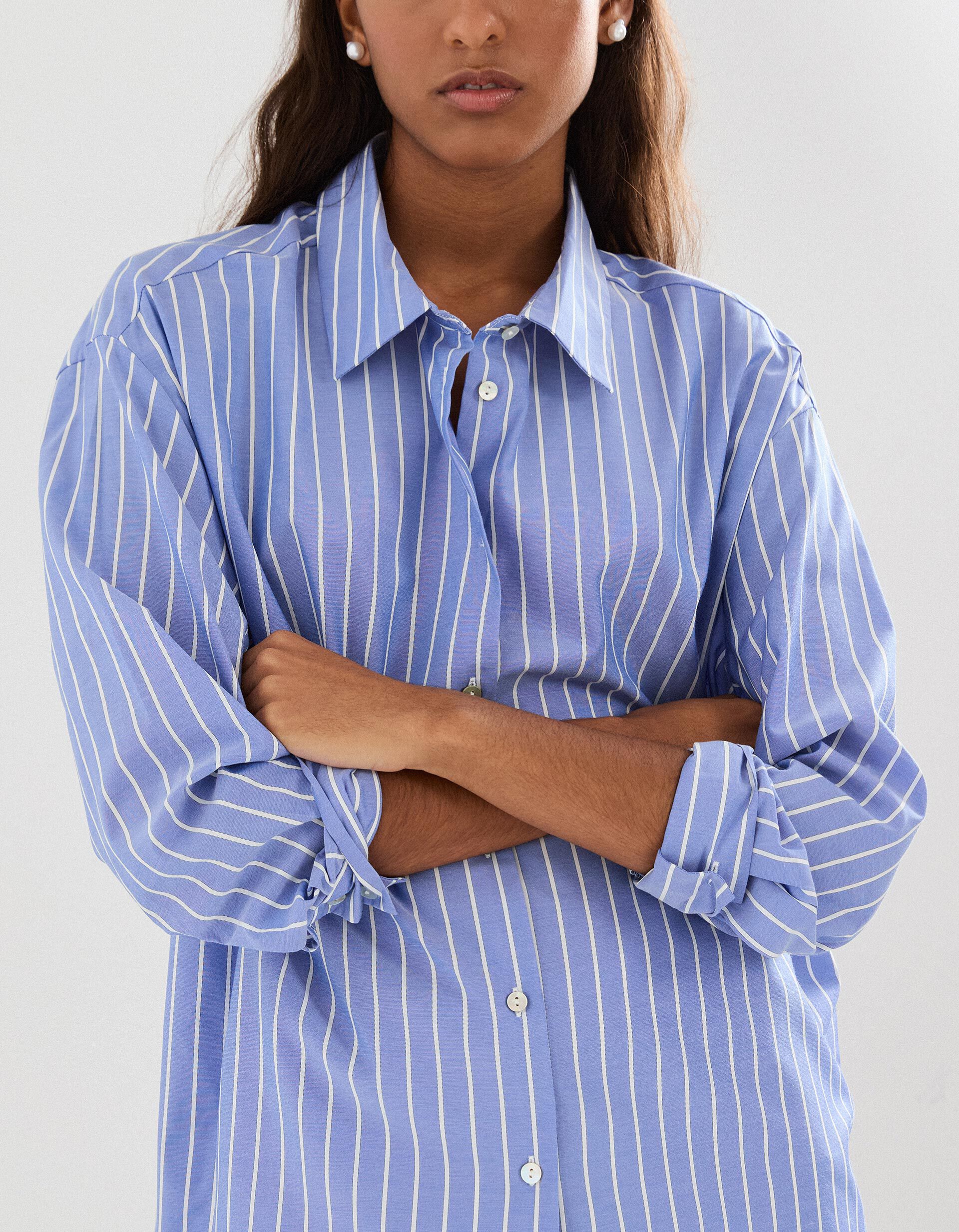 Comprar Online Camisa &agrave;s Riscas, Mulher, Azul