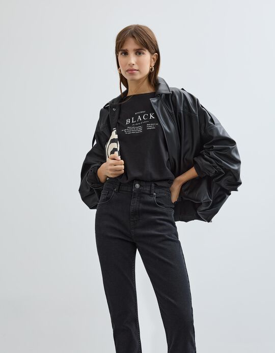 Comprar Online T-shirt Manga Comprida, Mulher, Preto