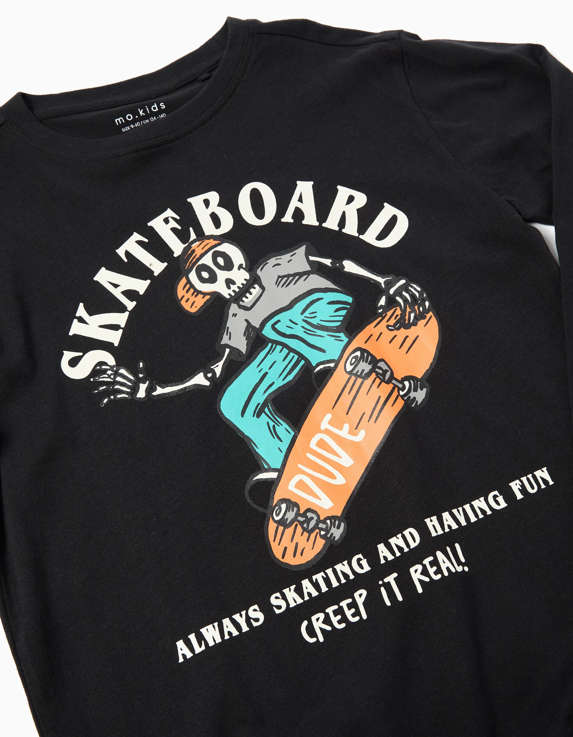 Comprar Online T-shirt de Manga Comprida 'Halloween', Menino, Preto