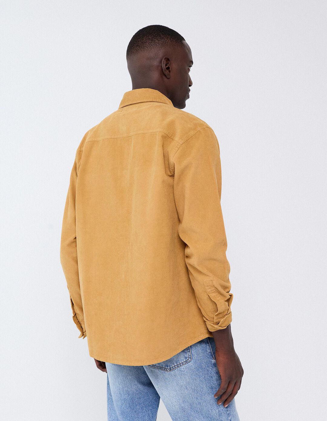 Sobrecamisa Em Bombazina, Homem, Amarelo Escuro